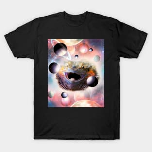 Cosmic Space Galaxy Bearded Dragon Lizard Face T-Shirt
